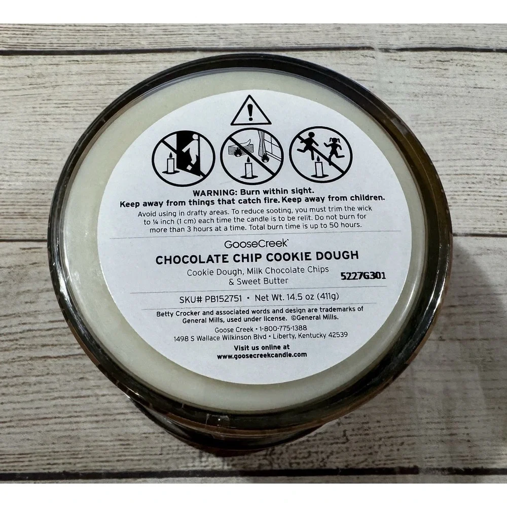 NEW Goose Creek Pillsbury Chocolate Chip Cookie Dough 3 Wick Candle 14.5 oz